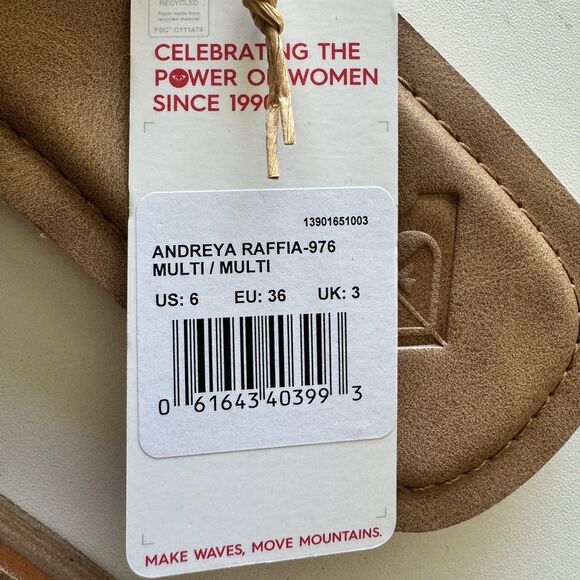 ROXY Women's Andreya Raffia Slide Sandal Women’s Size 6 - Picture 3 of 3